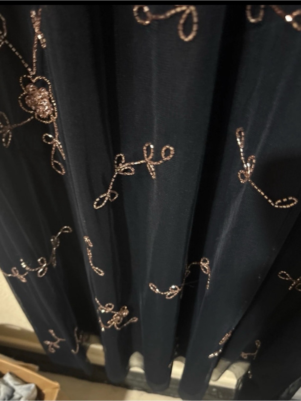 Adrianna Papell Navy Maxi Dress with Rose Gold Embroidery - Picture 7 of 7